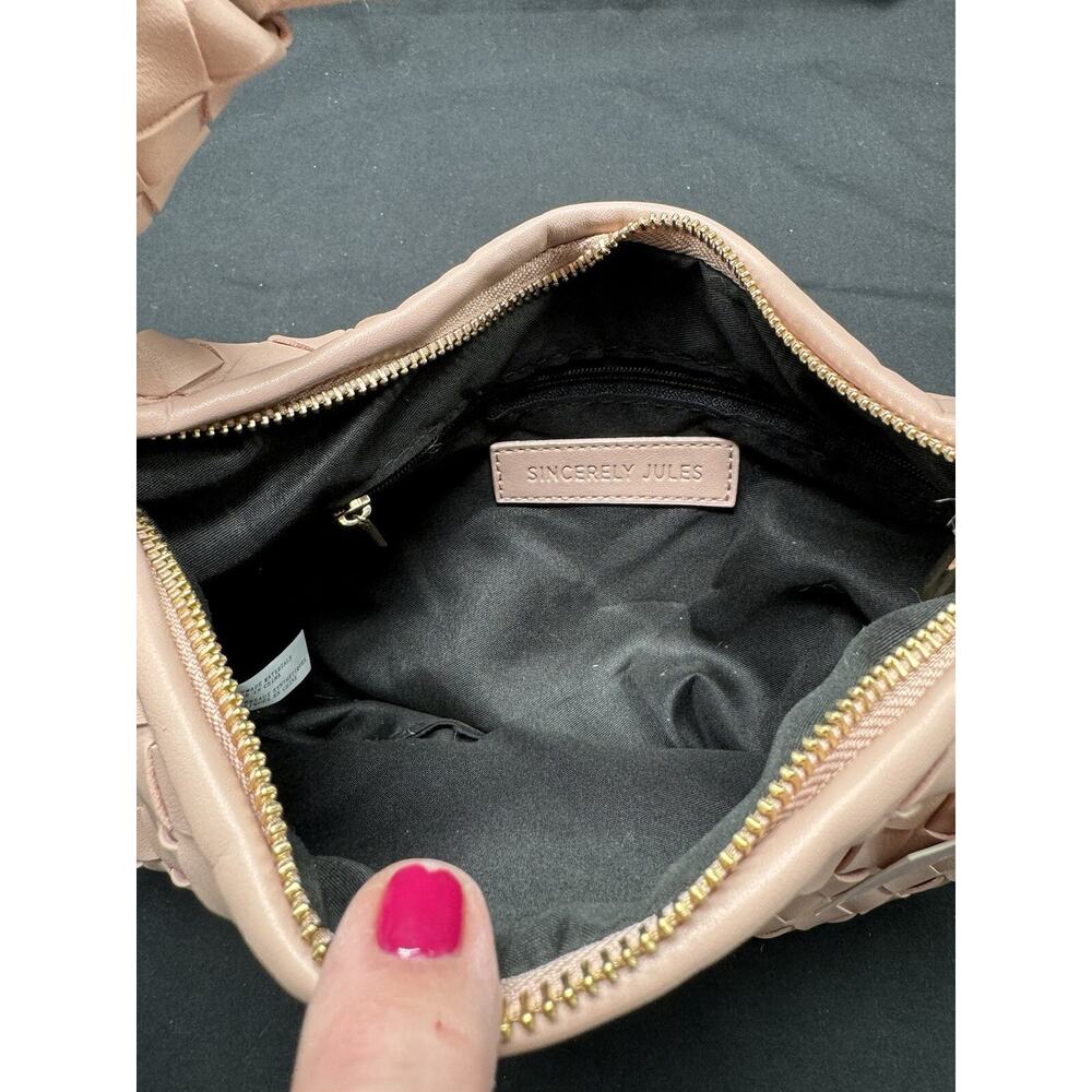 Woven Handbag Satchel Bag Casual Sincerely Jules Pink Peach NWT - Picture 6 of 9